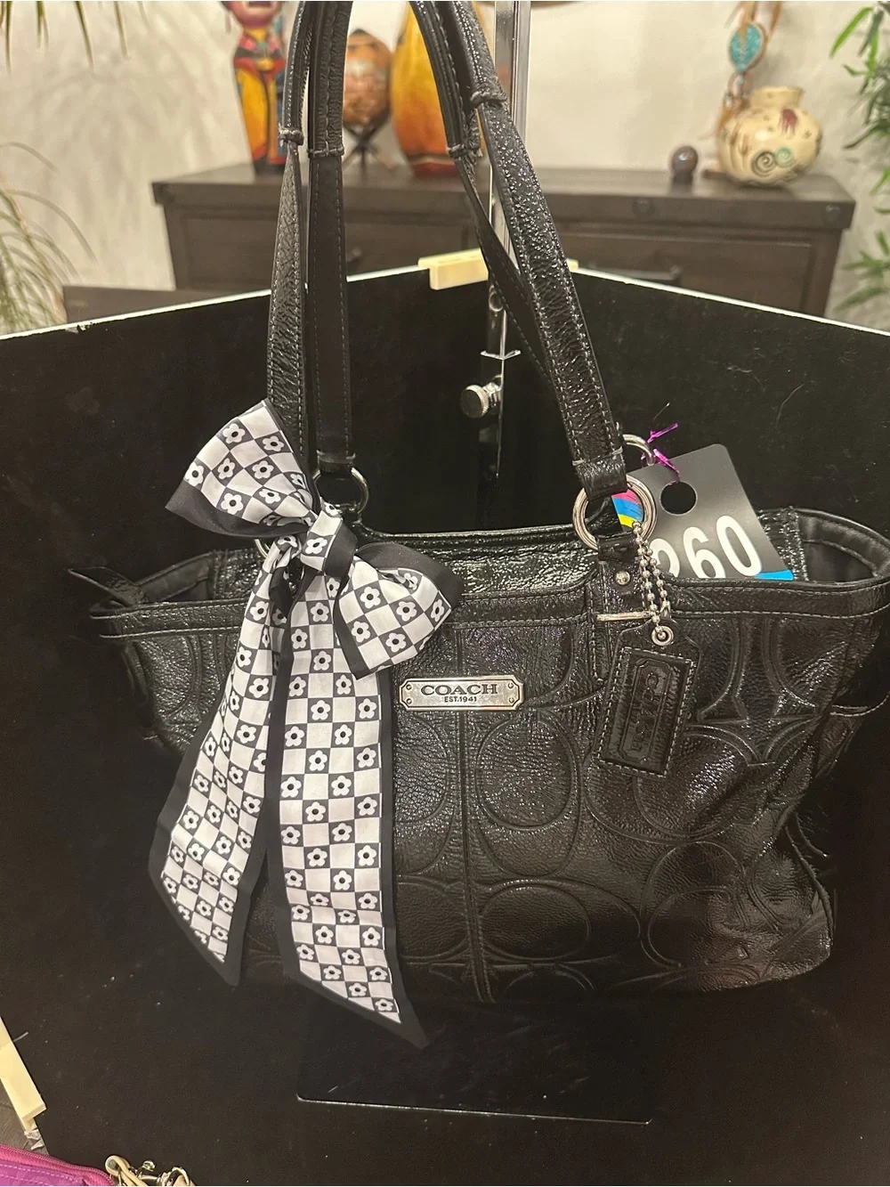 Coach # 260 Gallery Embossed Patent Leather Tote